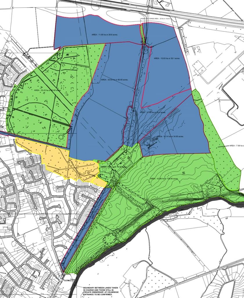 Castletown Demesne Split of Land Ownership between Public and Private Owners